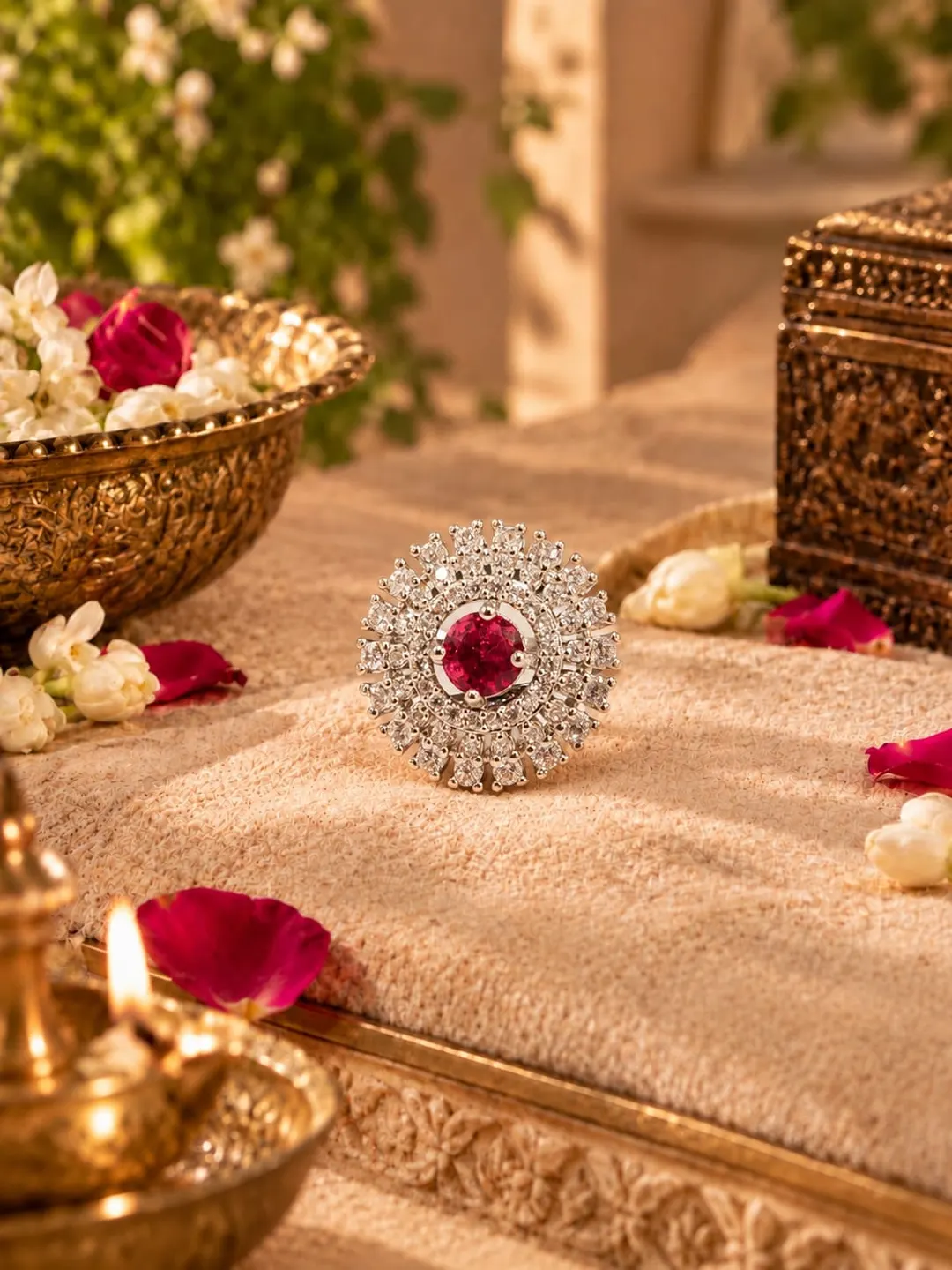 CRIMSON ROYAL HALO RING