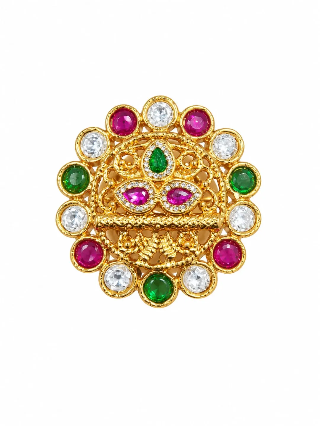 RAJWADA PEACOCK KUNDAN RING