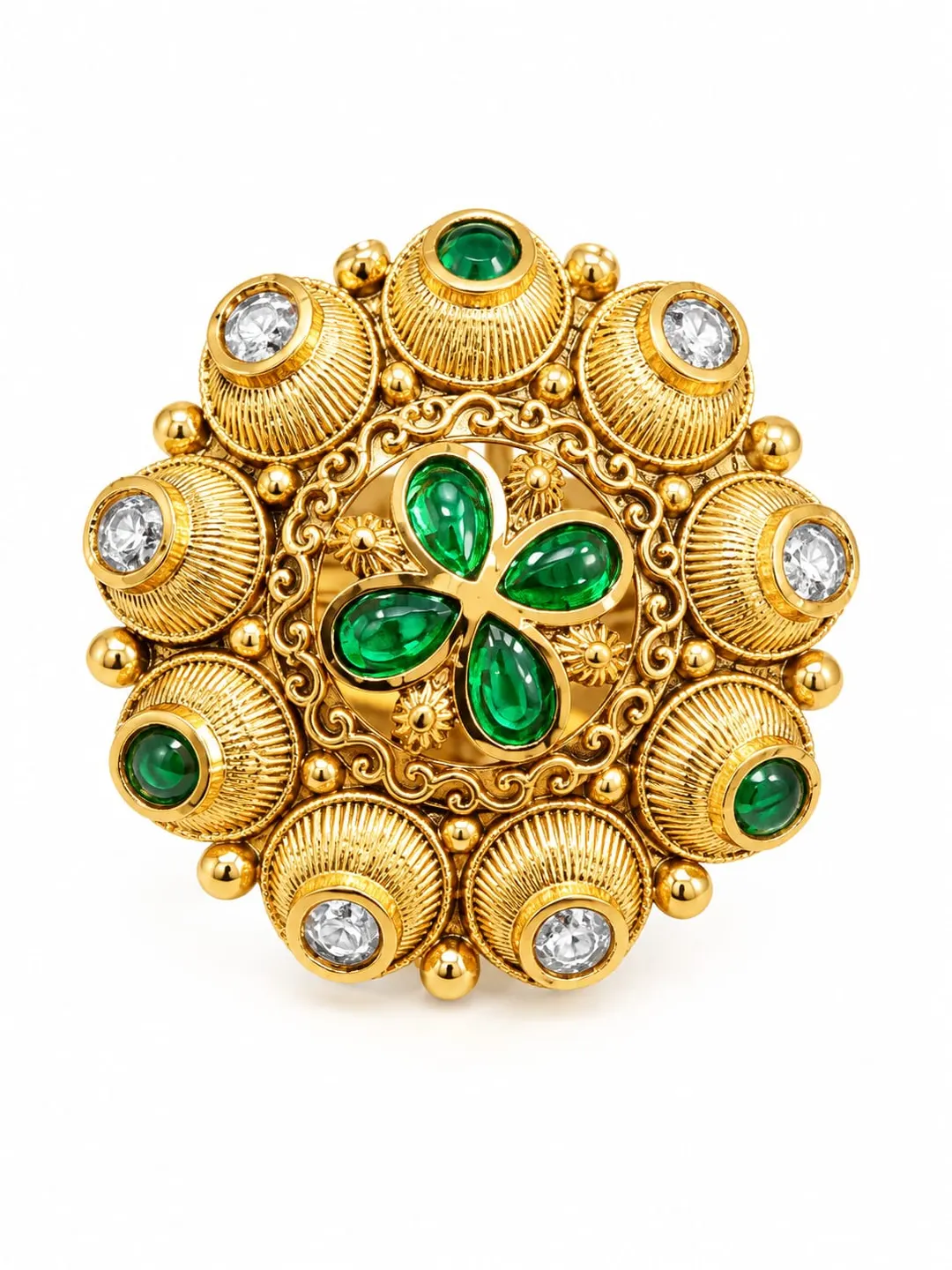 ROYAL EMERALD HERITAGE BRAOOCH RING