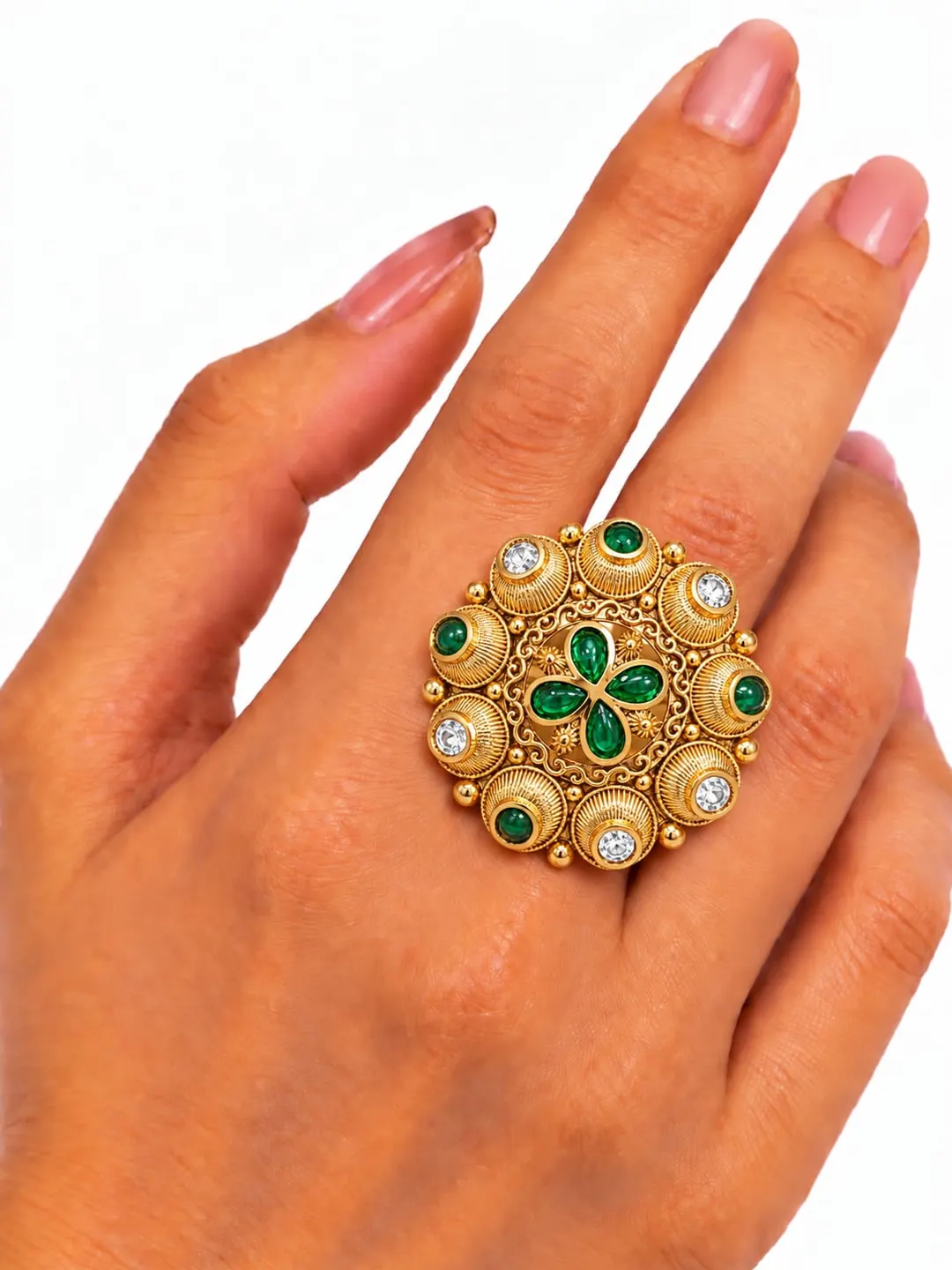 ROYAL EMERALD HERITAGE BRAOOCH RING