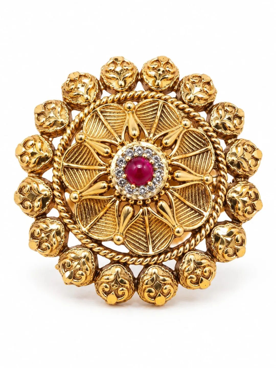 HERITAGE RUBY LOTUS BROOCH RING