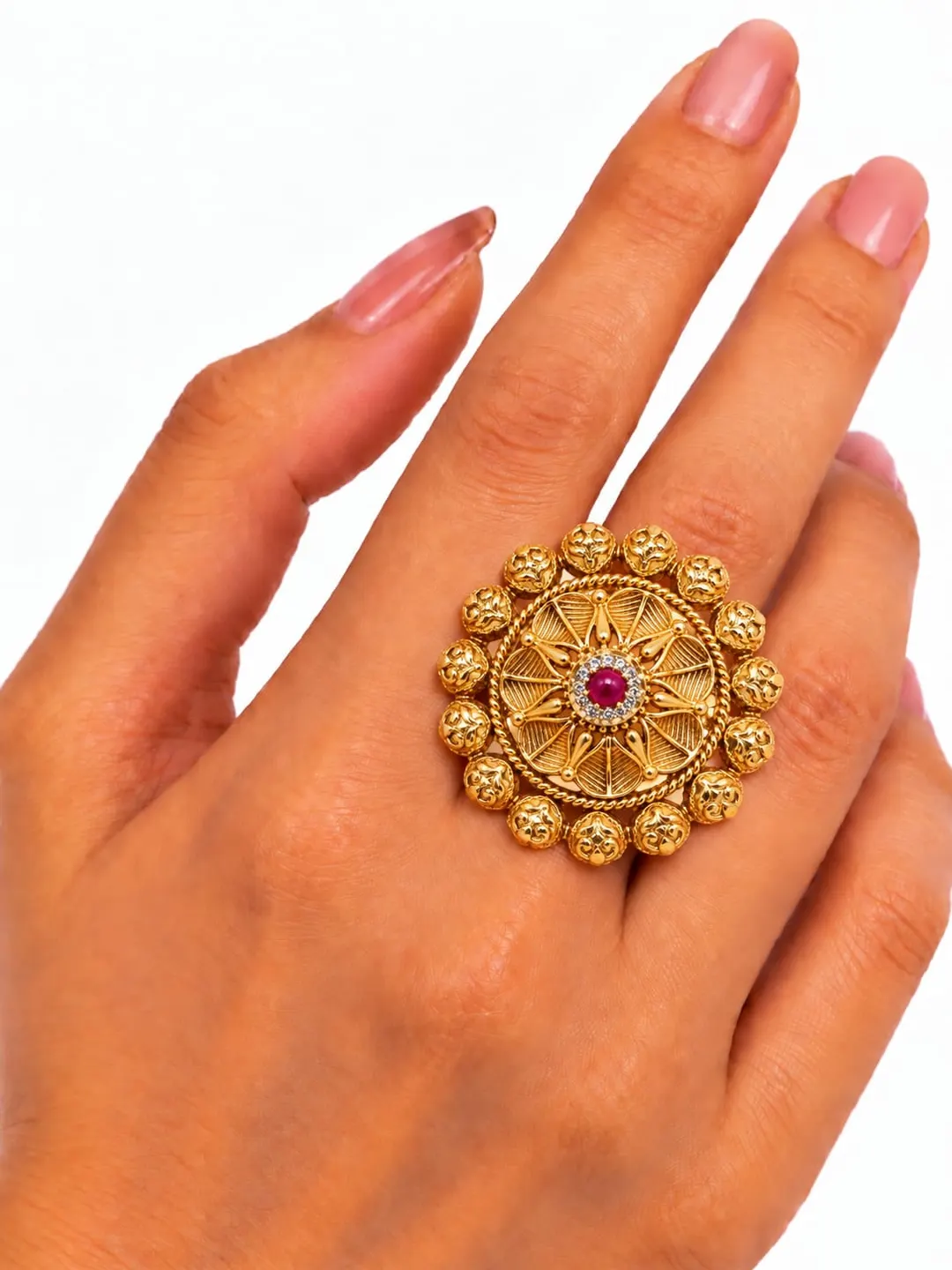 HERITAGE RUBY LOTUS BROOCH RING