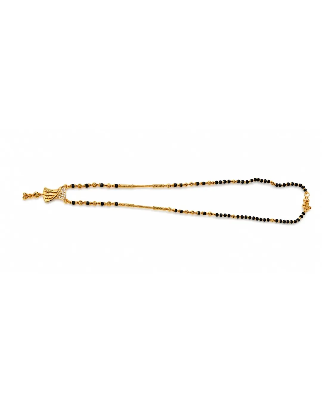 TRADITIONAL BLACK BEADS GOLD-TONE CHAIN MANGALSUTRA