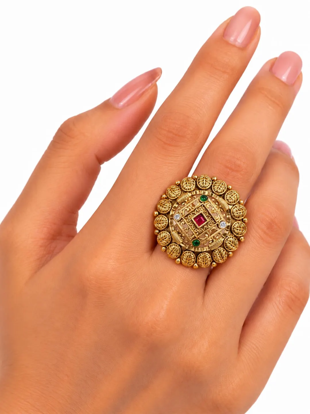 THE REGAL NAVRATNA MANDALA RING.