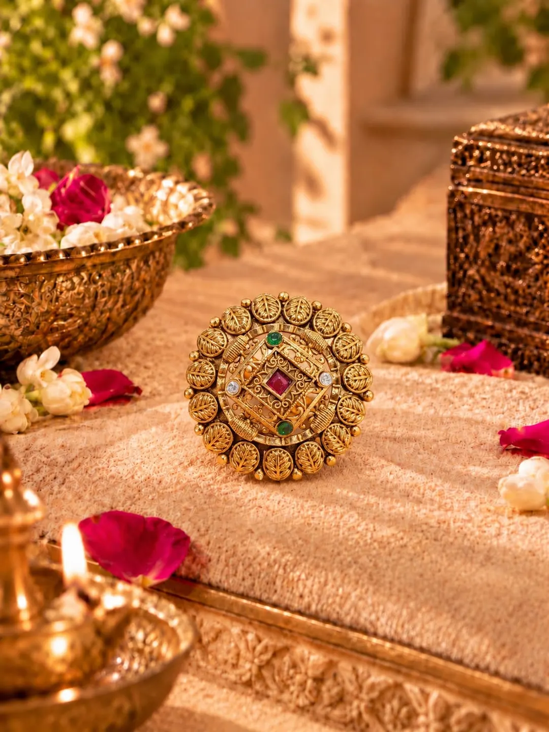 THE REGAL NAVRATNA MANDALA RING.