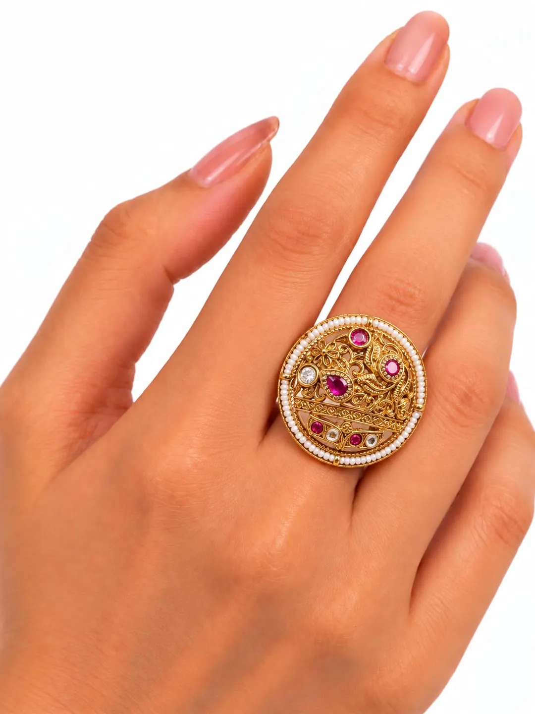 THE GILDED  PEACOCK CROWN RING.