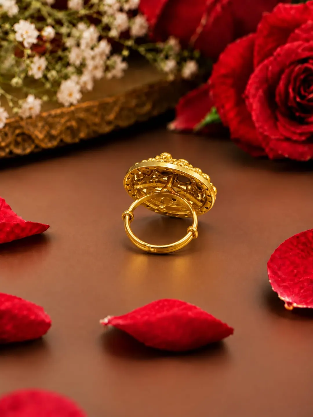 THE GILDED  PEACOCK CROWN RING.
