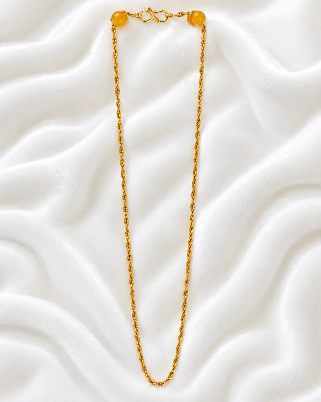 ELEGANT GOLD-TONE TWISTED ROPE CHAIN MEN