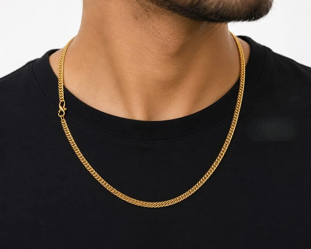 CLASSIC GOLD-TONE BRAIDED LINK CHAIN MEN