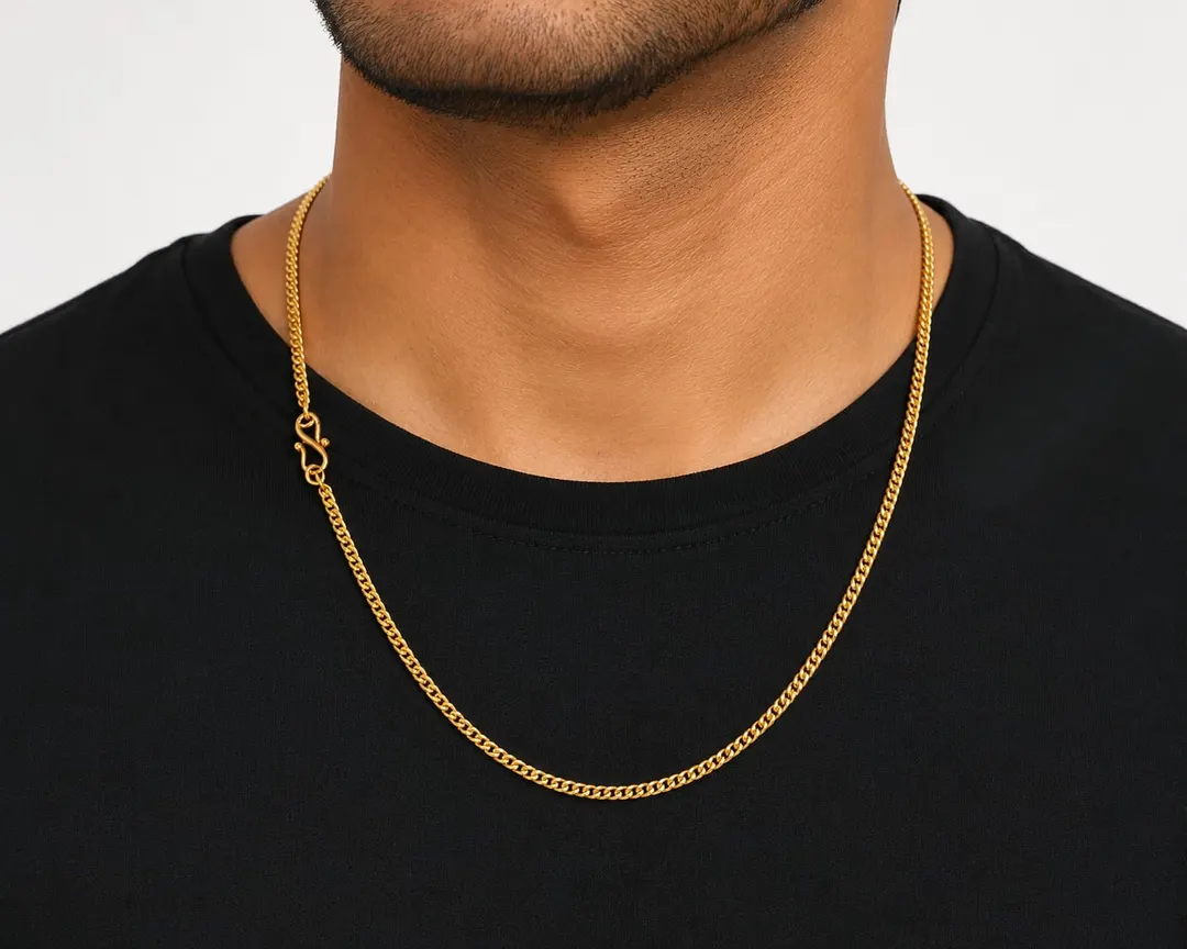 CLASSIC GOLD-TONE CUBAN LINK CHAIN MEN