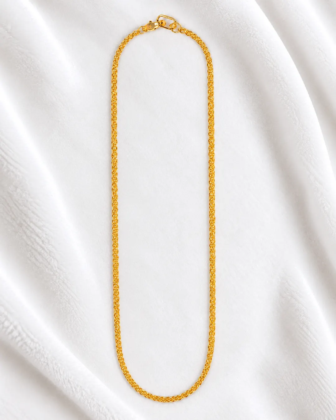 ELEGANT GOLD-TONE LONG TEXTURED CHAIN MEN