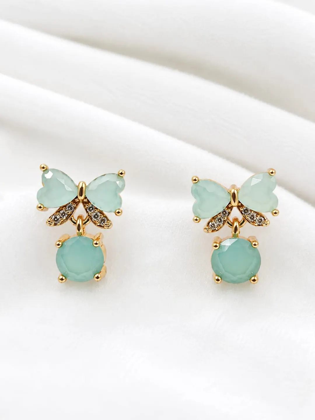GREEN BUTTERFLY DROP EARRINGS