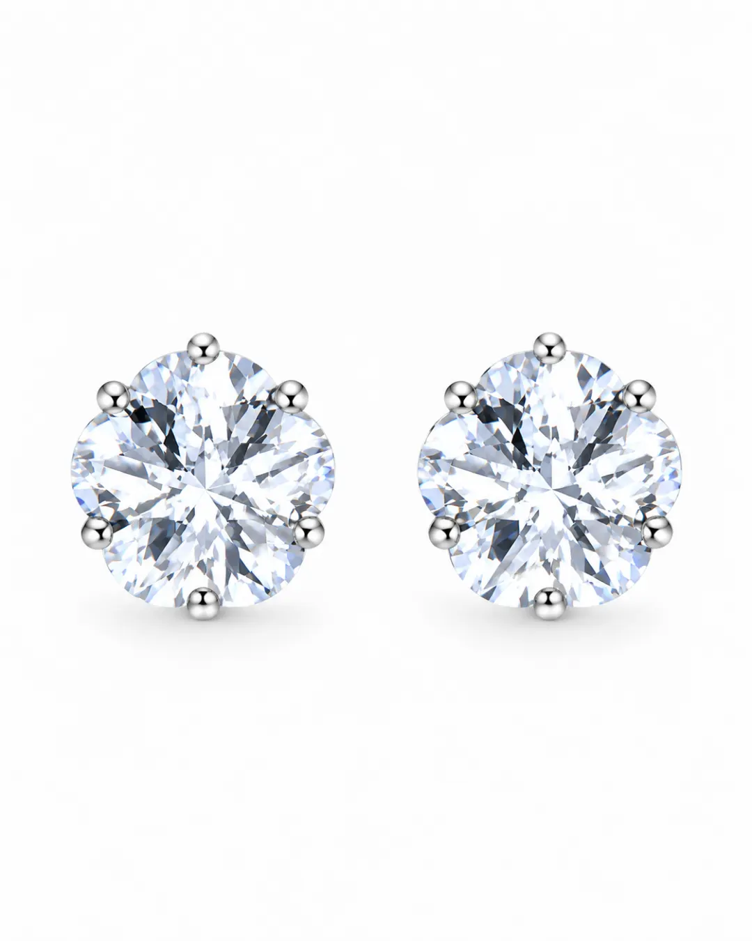 ELEGANT FLORAL SPARKLE STUD EARRINGS.