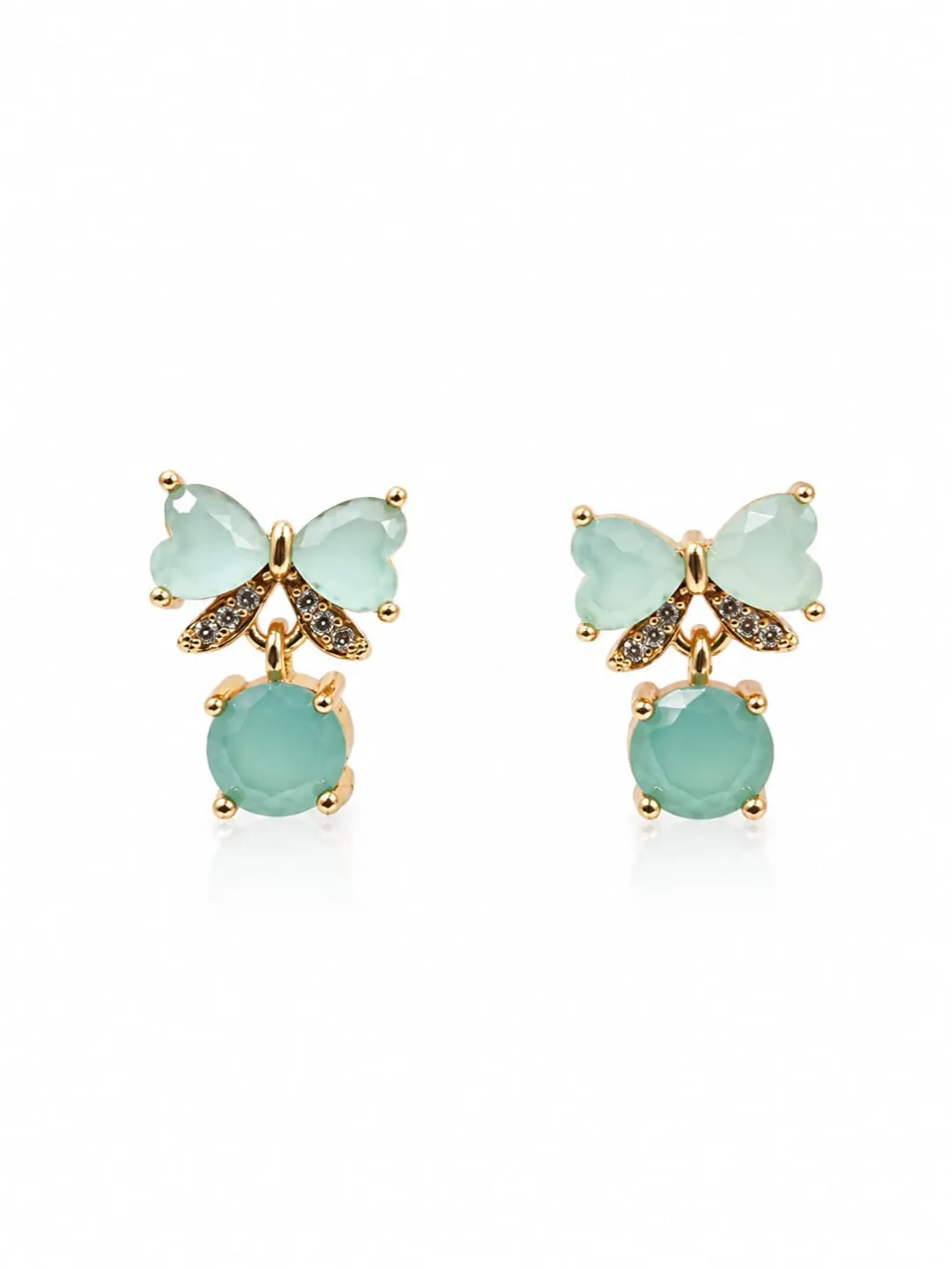 GREEN BUTTERFLY DROP EARRINGS