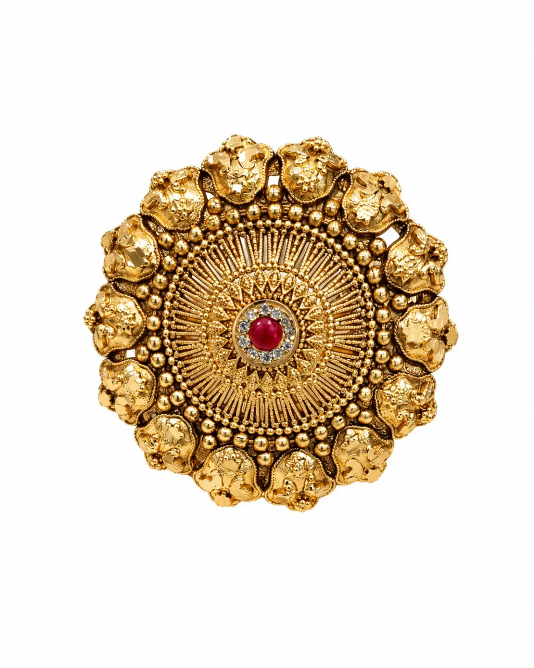 ROYAL ANTIQUE GOLD PLATED FLORAL RING