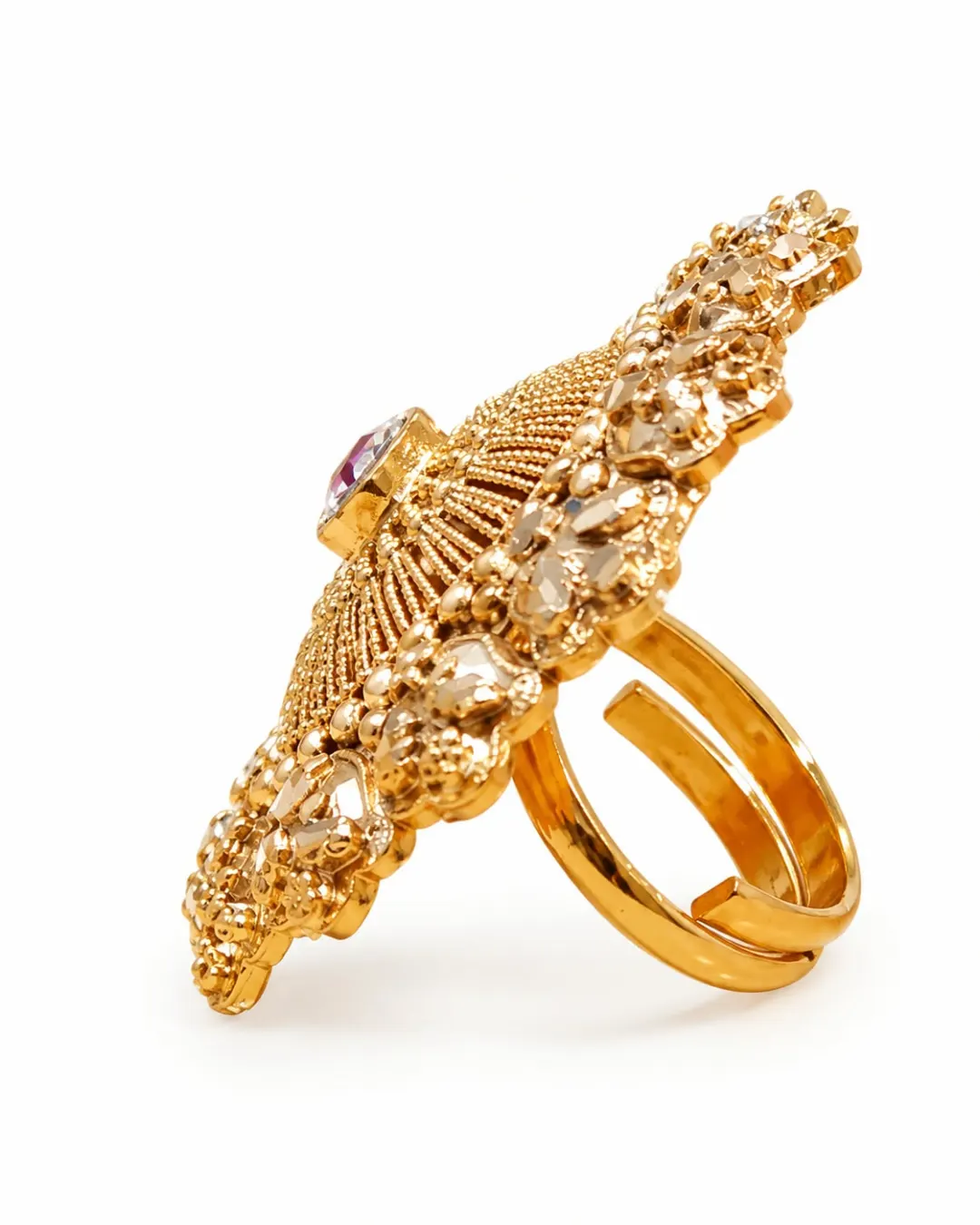 ROYAL ANTIQUE GOLD PLATED FLORAL RING