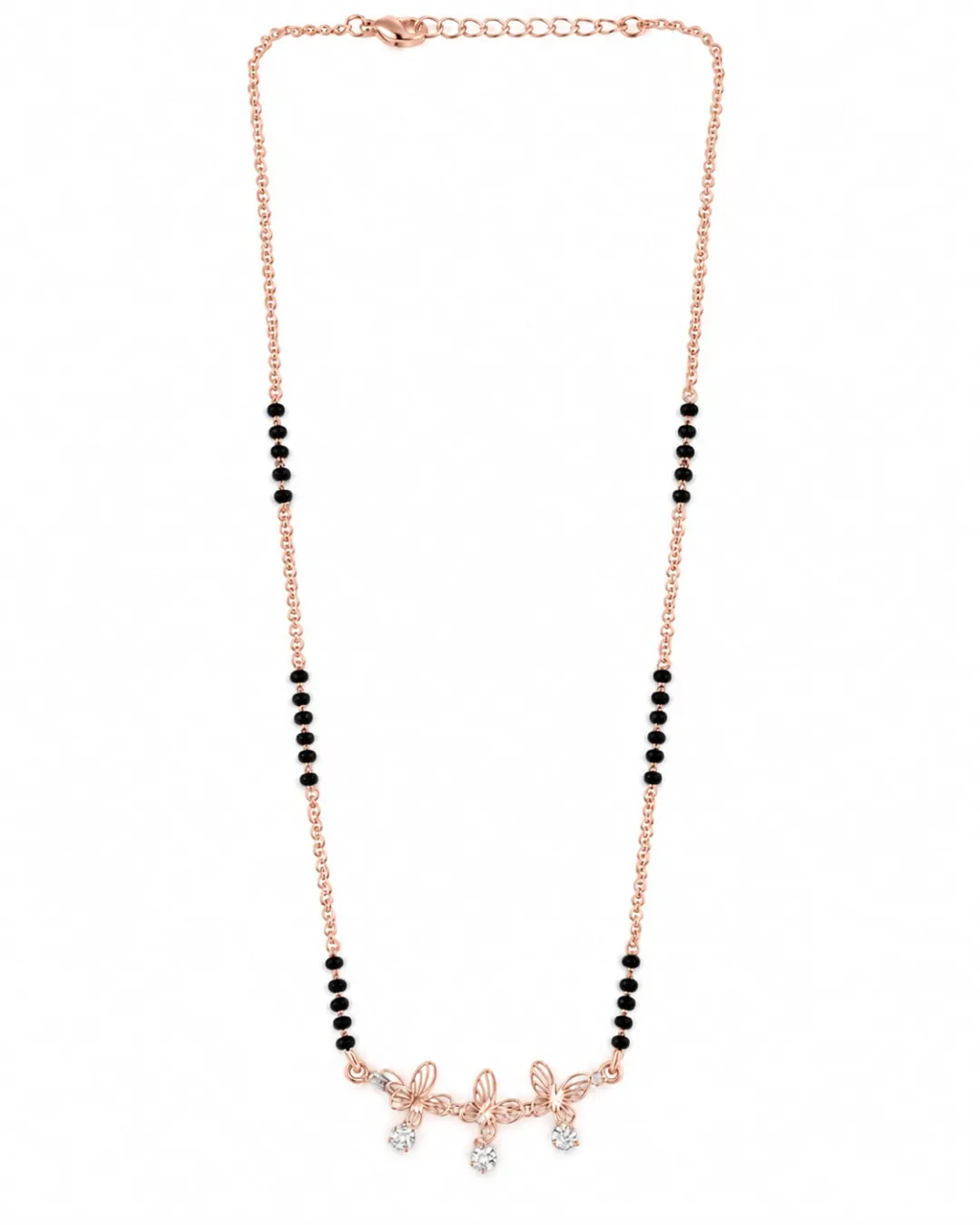 FLORAL BUTTERFLY ROSE GOLD MANGALSUTRA.