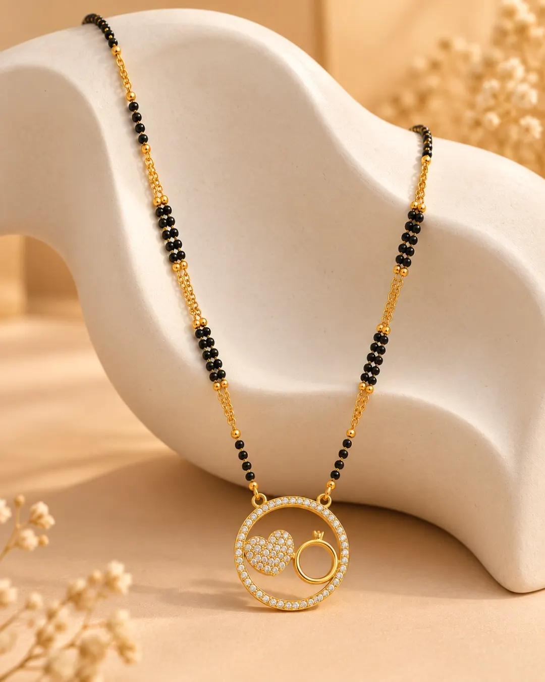 GOLD CIRCLE RING PENDANT MANGALSUTRA