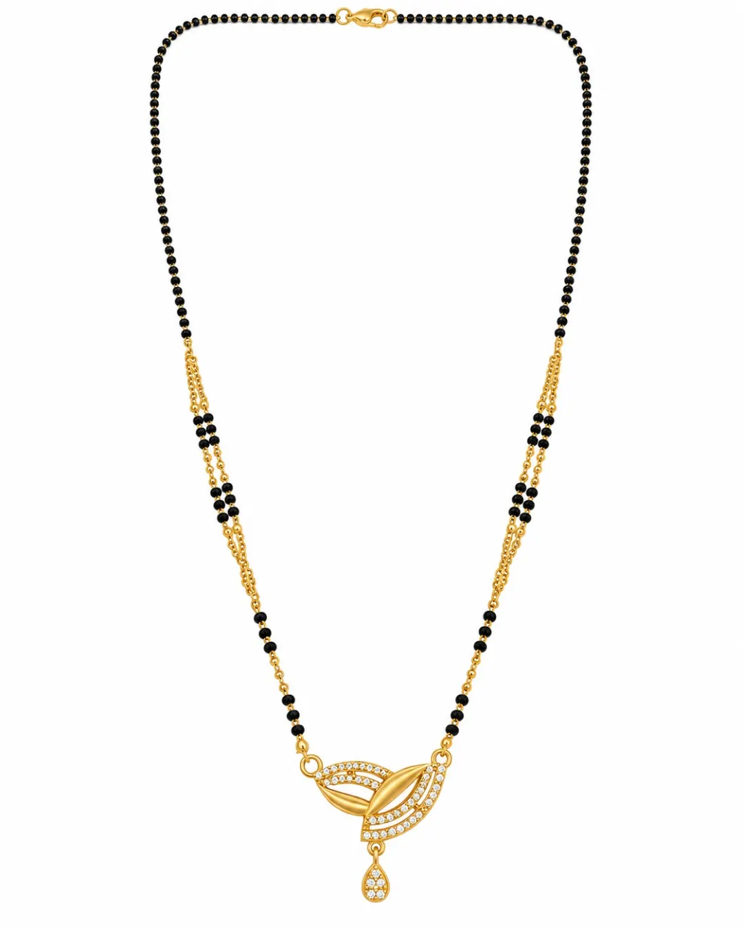GOLD LEAF STYLE DIAMOND PENDANT MANGALSUTRA