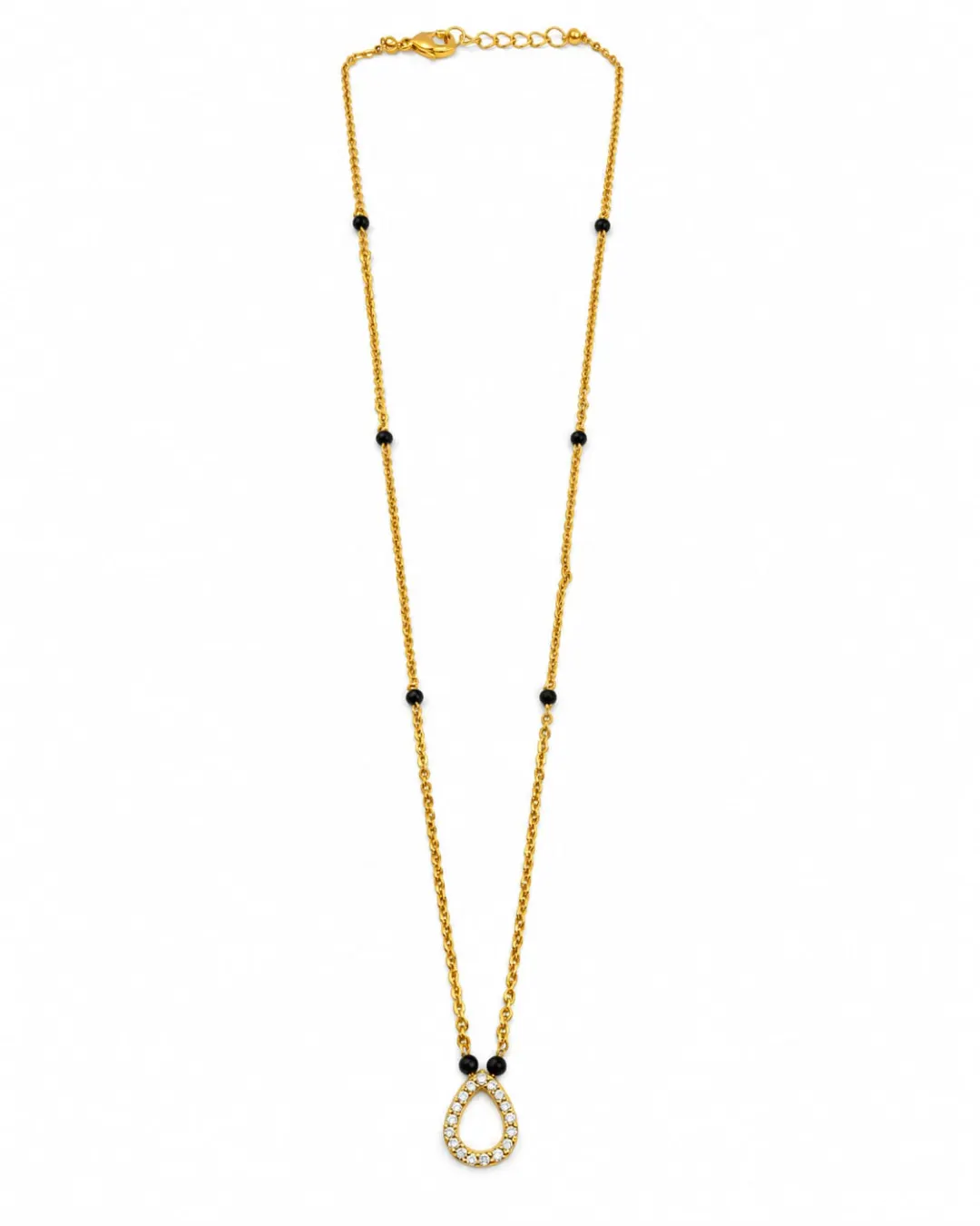 GOLD TEARDROP DIAMOND PENDANT MANGALSUTRA