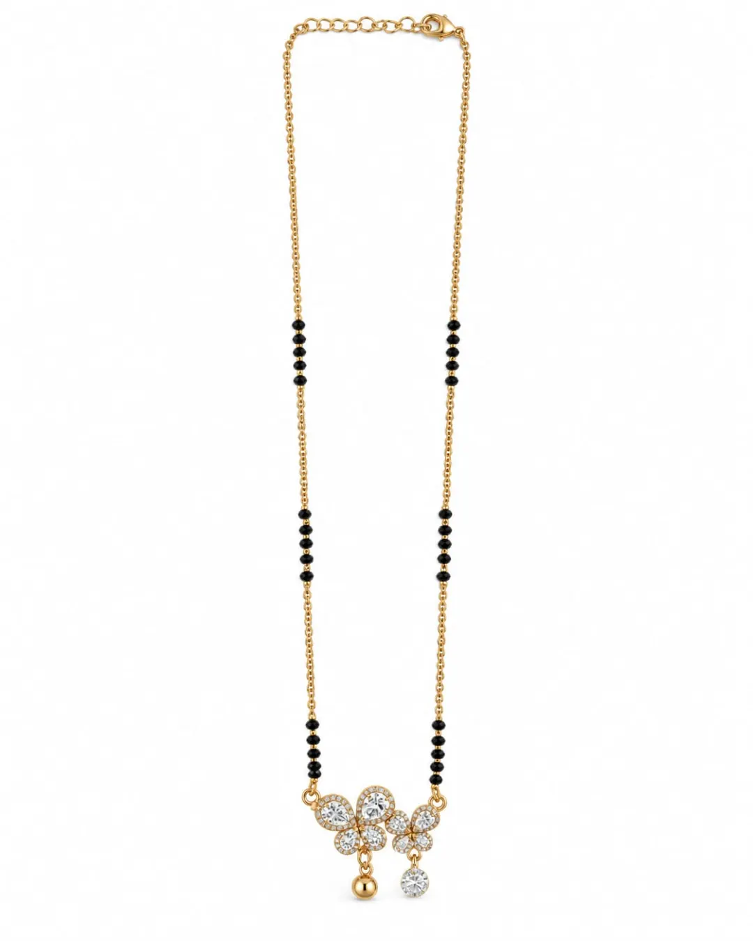 ROSE GOLD FLORAL DIAMOND  PENDANT MANGALSUTRA.