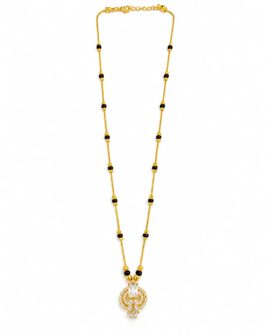 GOLD PEACOCK INSPIRED DIAMOND PENDANT MANGALSUTRA