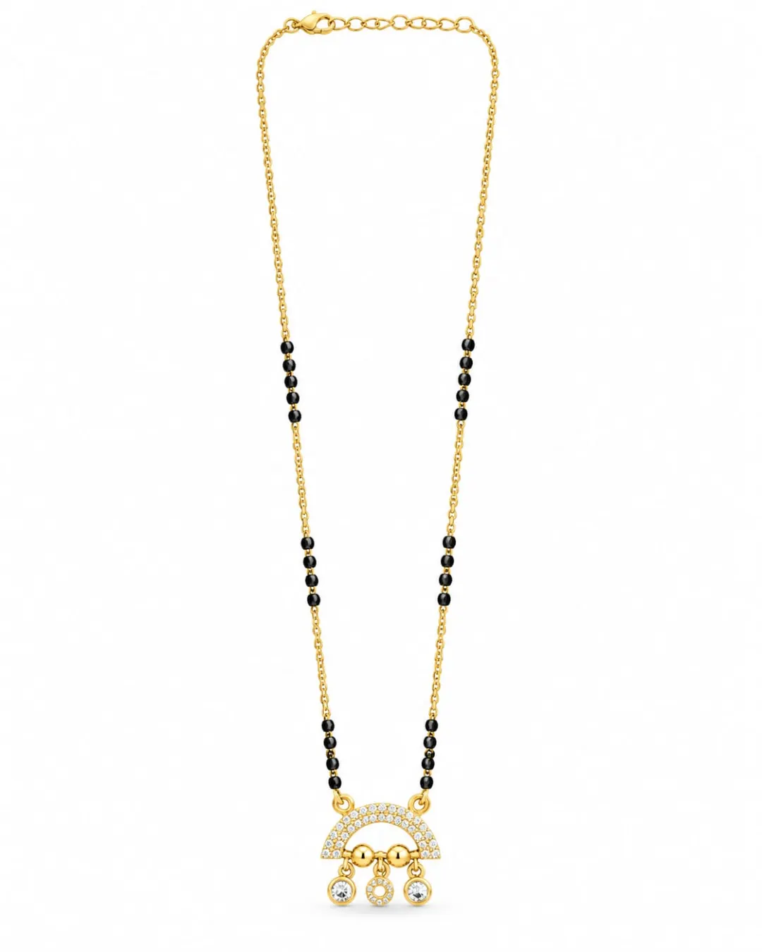 GOLD CRESCENT CIRCLE DIAMOND  MANGALSUTRA