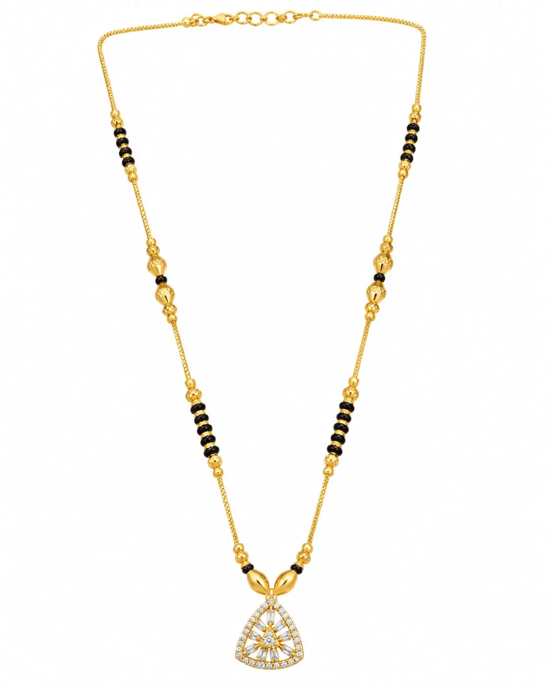 GOLD PLATED TRIANGLE AD PENDANT MANGALSUTRA  