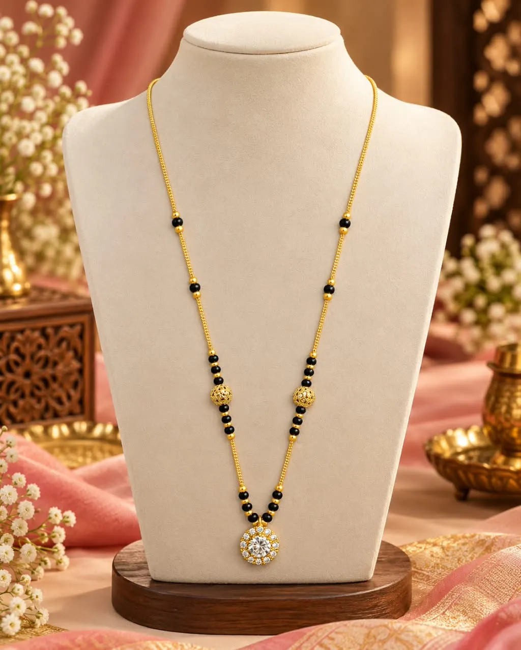GOLDEN HALO PENDANT MANGALSUTRA