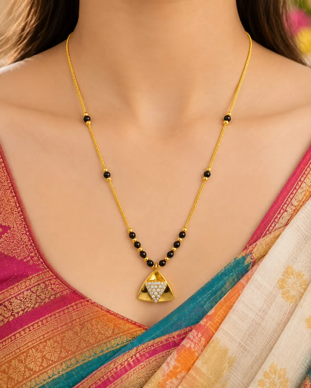 GOLDEN TRIANGLE CRYSTAL MANGALSUTRA