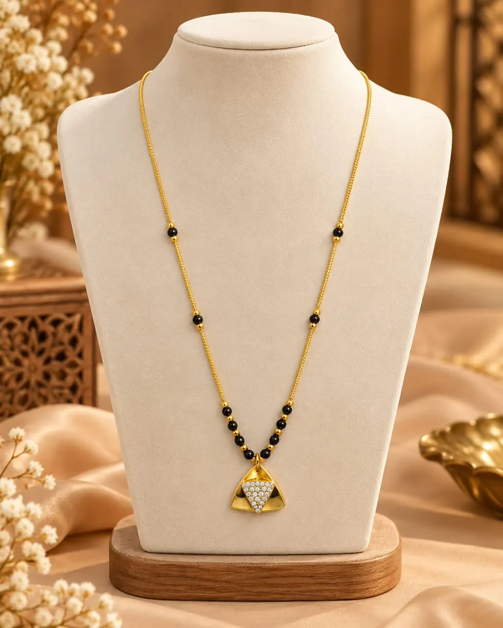 GOLDEN TRIANGLE CRYSTAL MANGALSUTRA