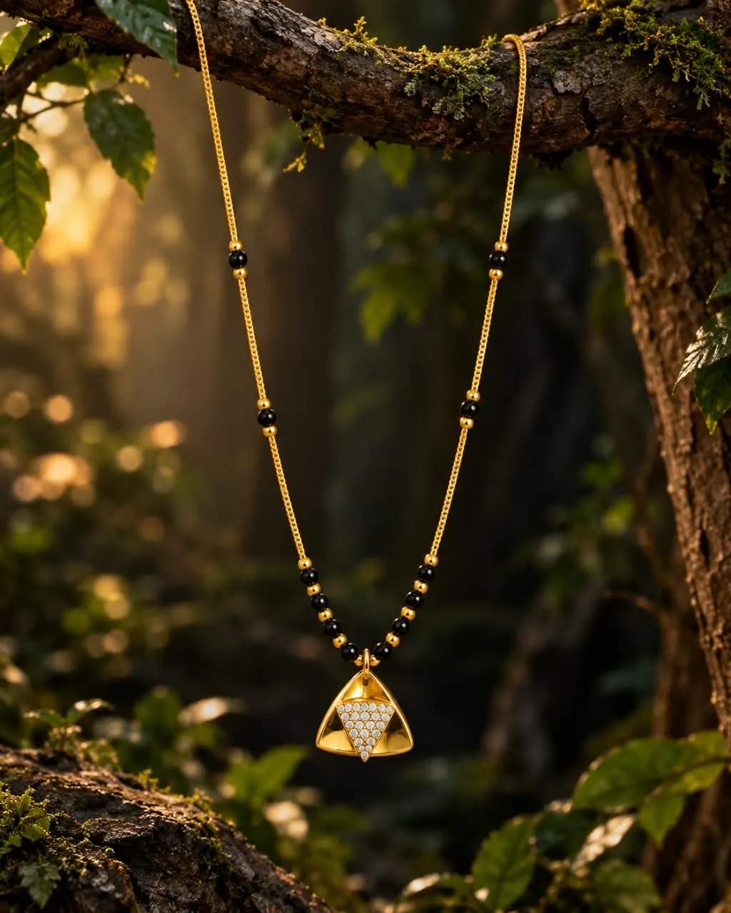 GOLDEN TRIANGLE CRYSTAL MANGALSUTRA