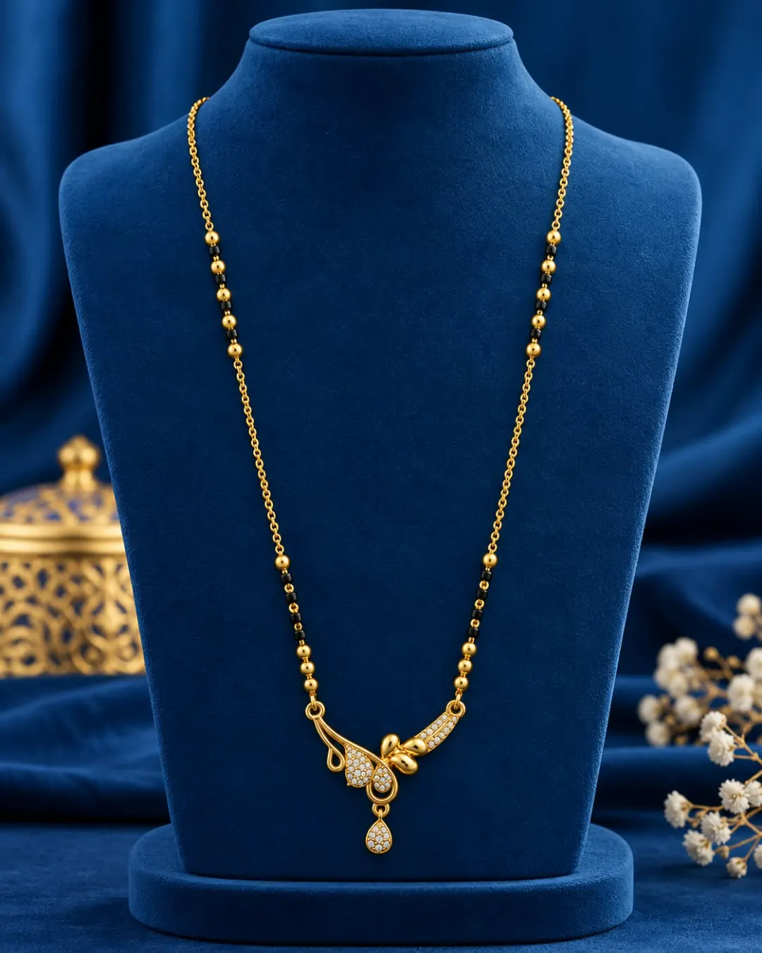 GOLDEN FLORAL DROP MANGALSUTRA