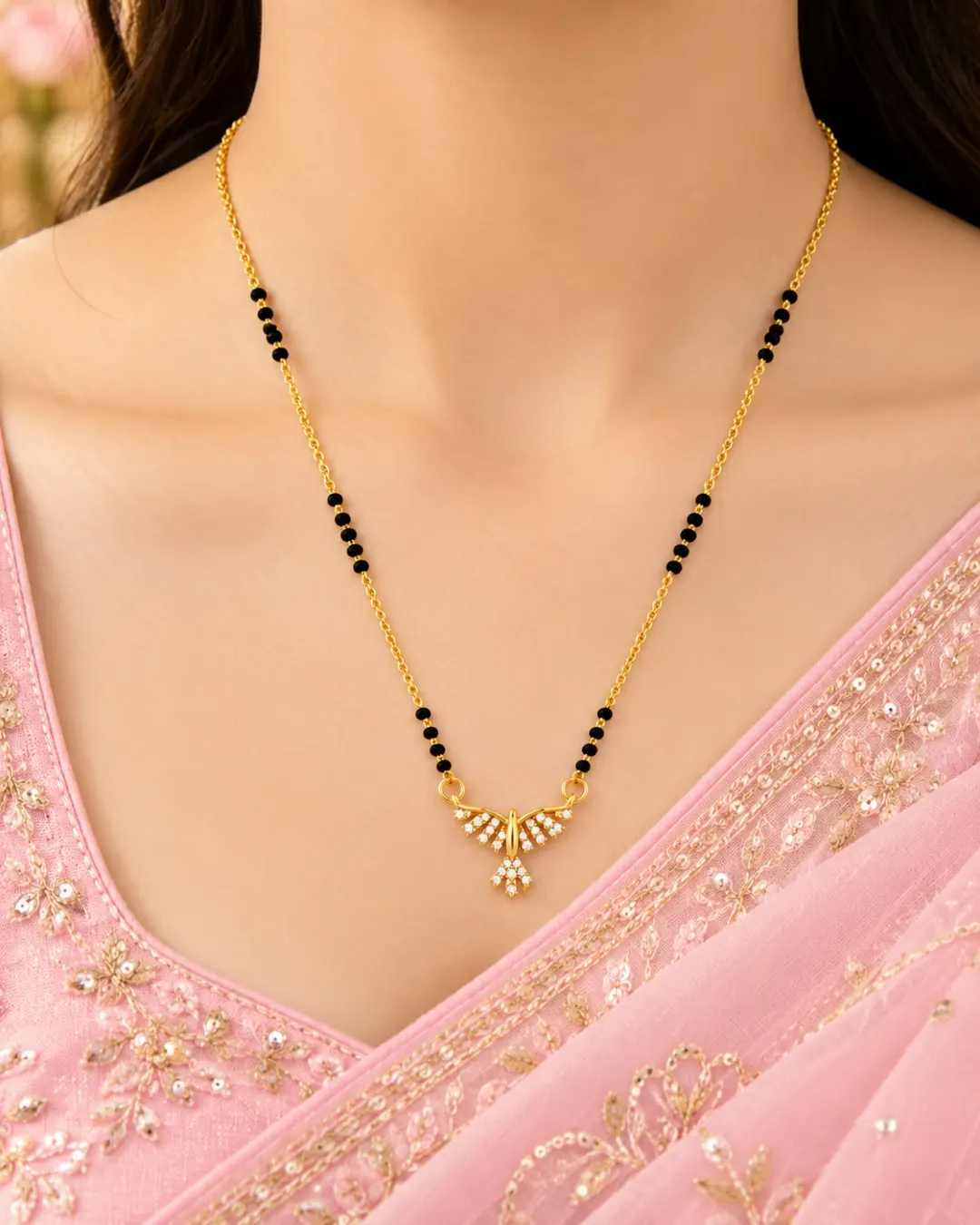 GOLDEN ANGEL WING MANGALSUTRA