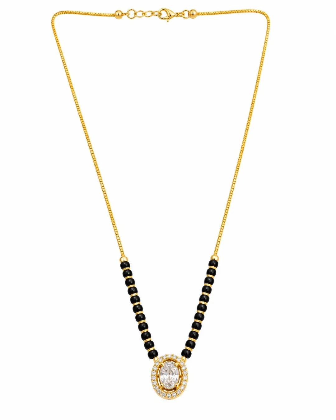 GOLDEN OVAL HALO MANGALSUTRA