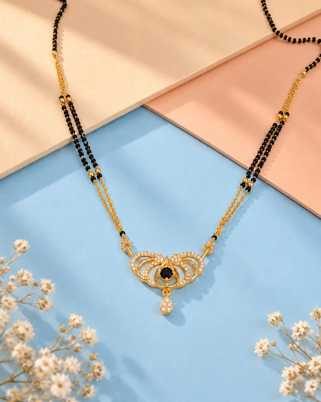 GOLD PEACOCK DESIGN MANGALSUTRA 