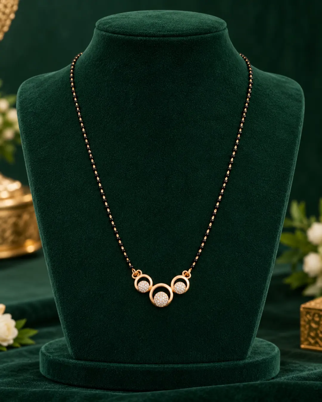 TRIPLE  CIRCLE GOLD MANGALSUTRA