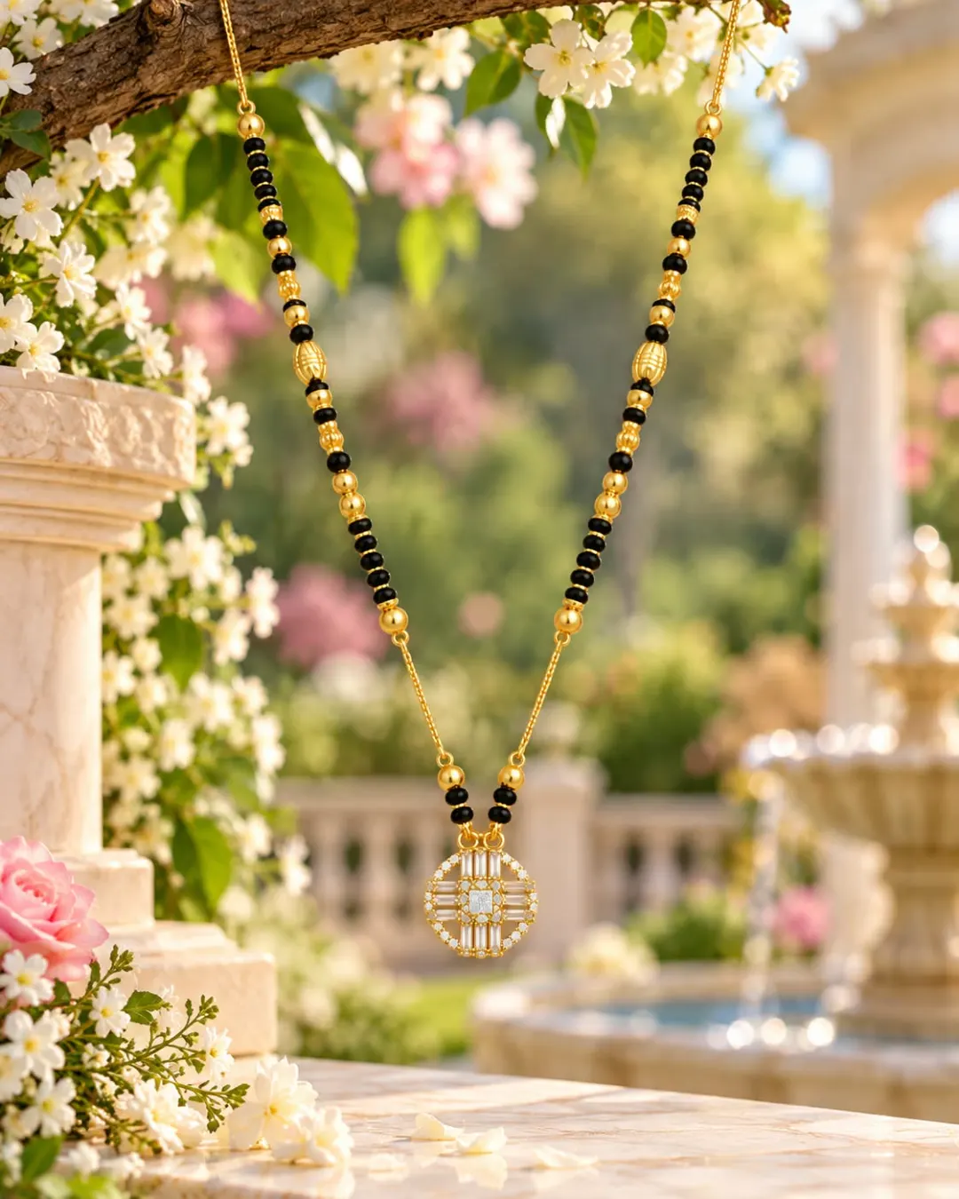 GOLDEN GEOMETRIC PENDANT MANGALSUTRA