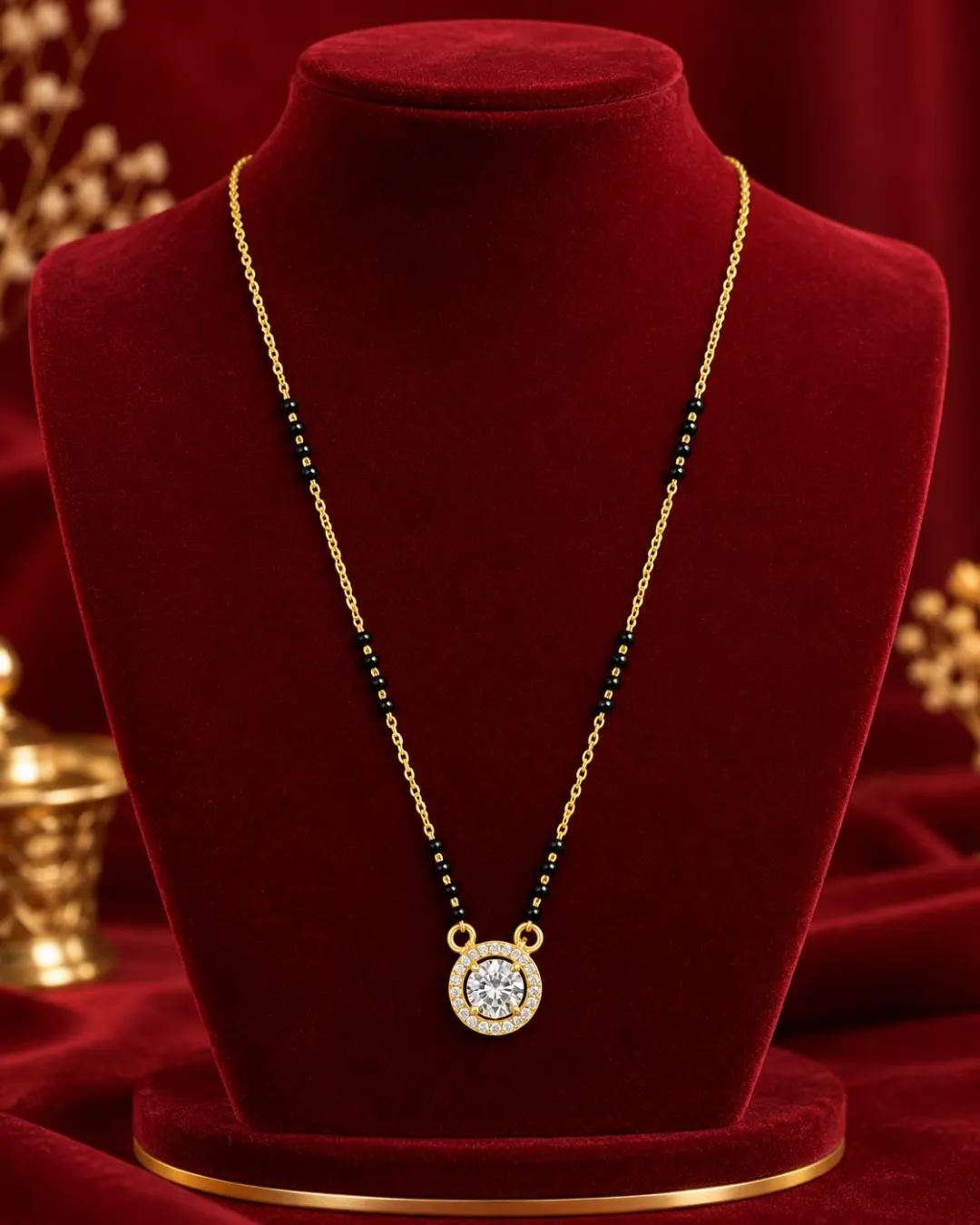 GOLDEN HALO CRYSTAL MANGALSUTRA