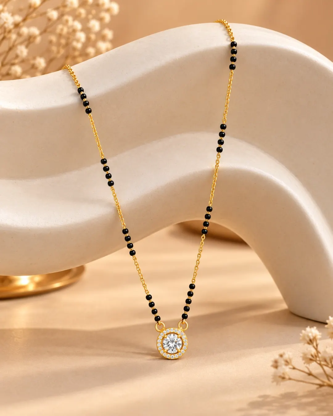 GOLDEN HALO CRYSTAL MANGALSUTRA