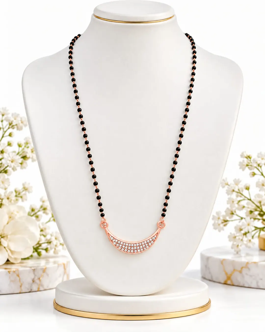 GOLDEN CRESCENT CRYSTAL MANGALSUTRA