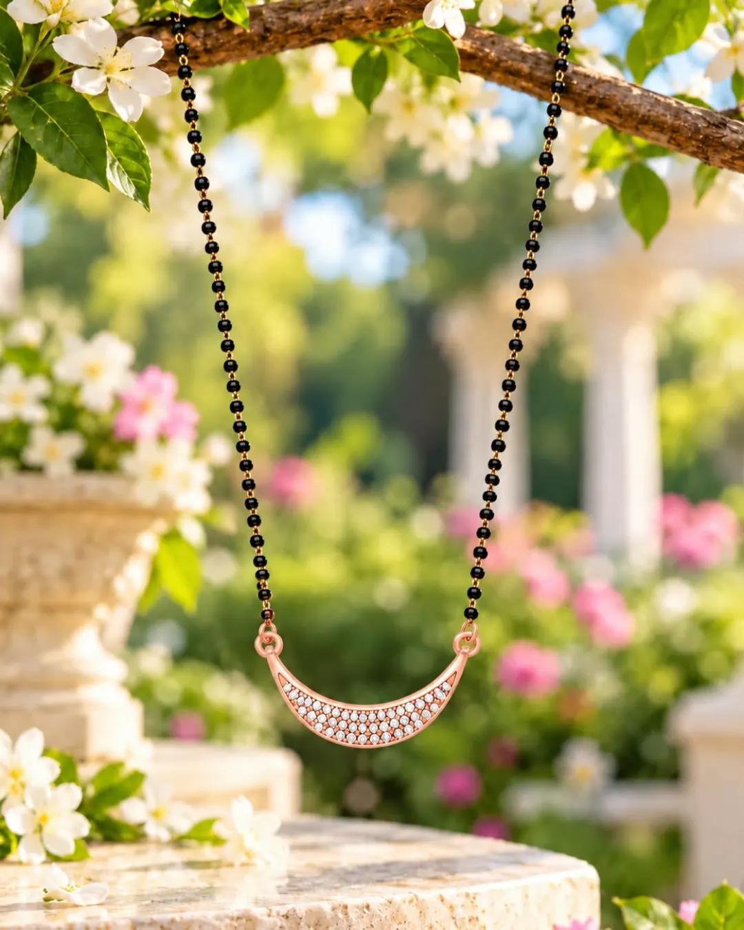 GOLDEN CRESCENT CRYSTAL MANGALSUTRA