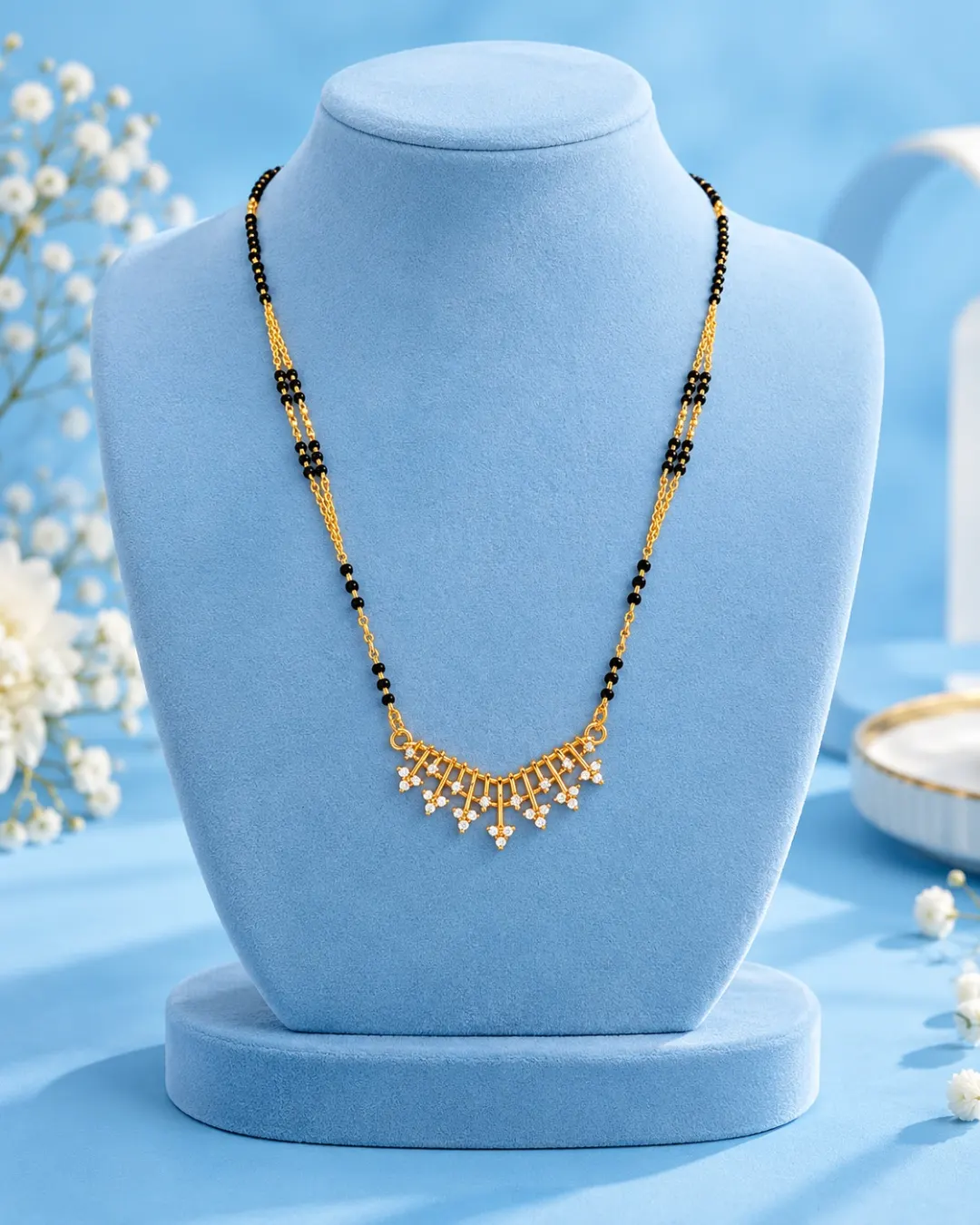 ELEGANT GOLDEN FLORAL MANGALSUTRA