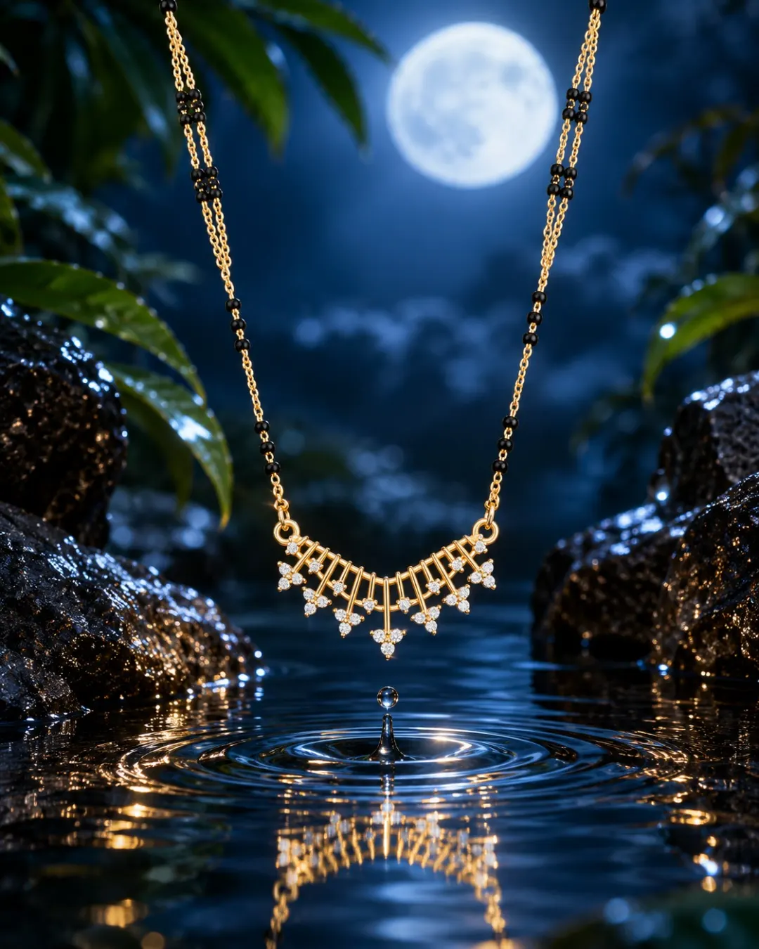 ELEGANT GOLDEN FLORAL MANGALSUTRA