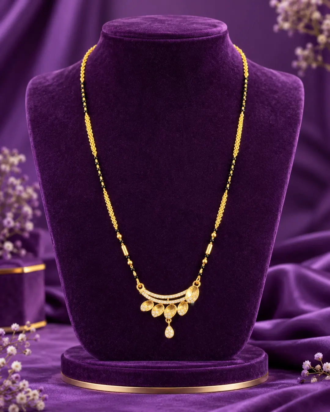 ELEGANT GOLDEN TEARDROP MANGALSUTRA