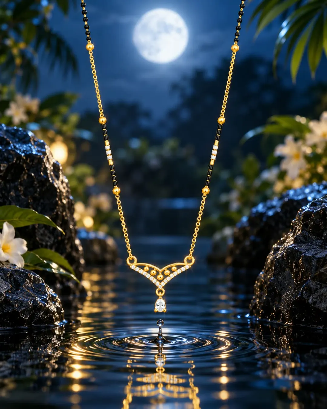 ELEGANT V-SHAPED GOLD MANGALSUTRA