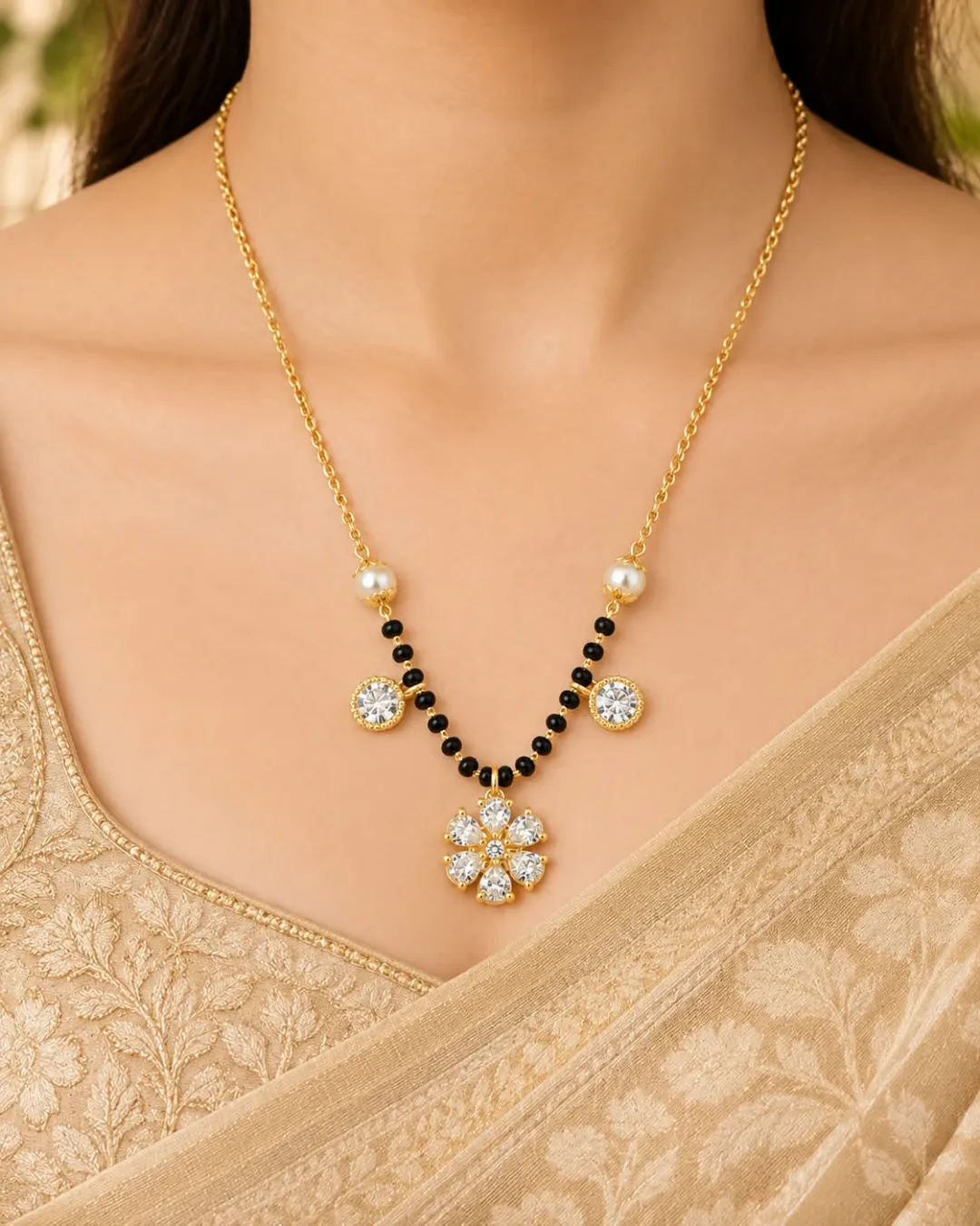 SPARKLING FLORAL GOLD MANGALSUTRA