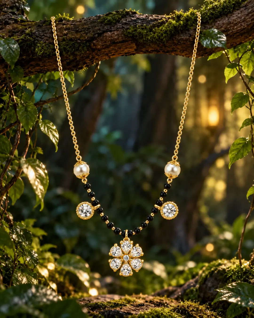 SPARKLING FLORAL GOLD MANGALSUTRA