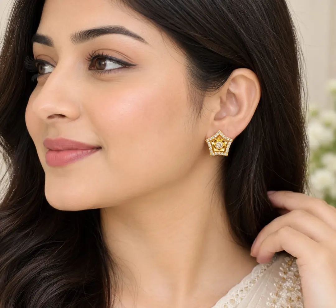 CELESTIAL STAR SPARKLE STUD EARRINGS