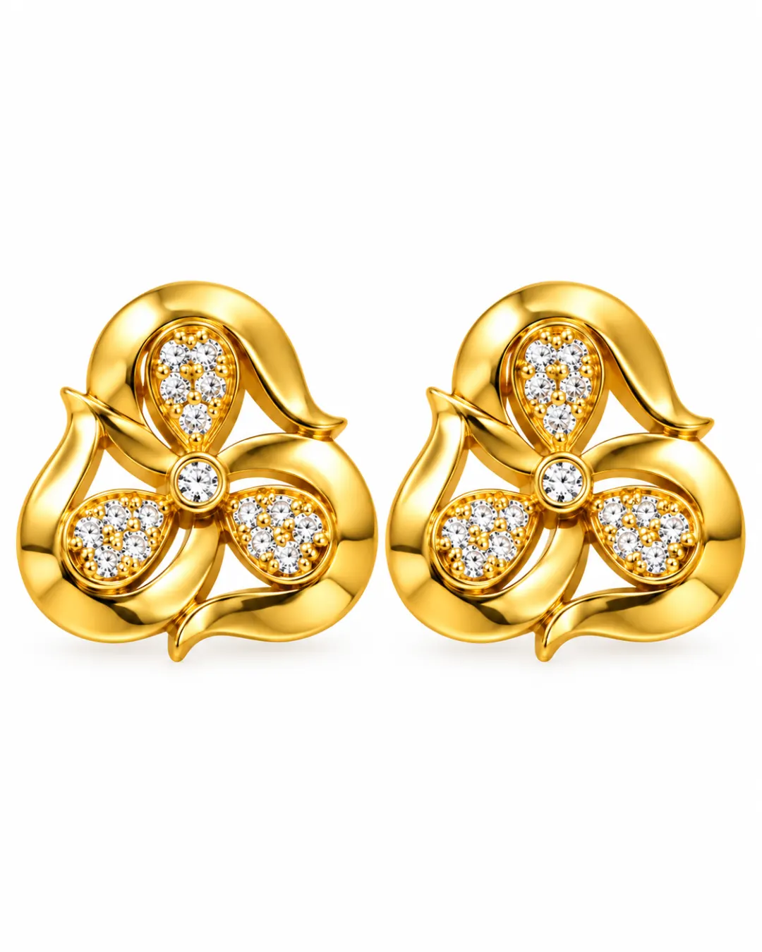 ROYAL FLORAL CRYSTAL STUD EARRINGS